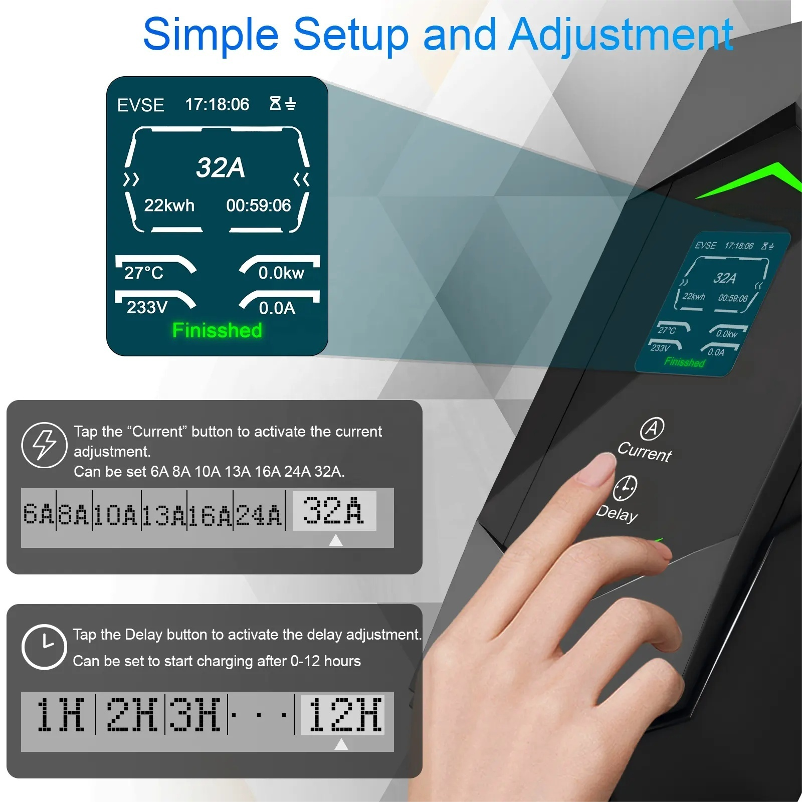 Hot Sale high power home use 3.5KW 7kw 11KW 22KW  type 2 portable ev charger charging station 32A ev Ac fast charging