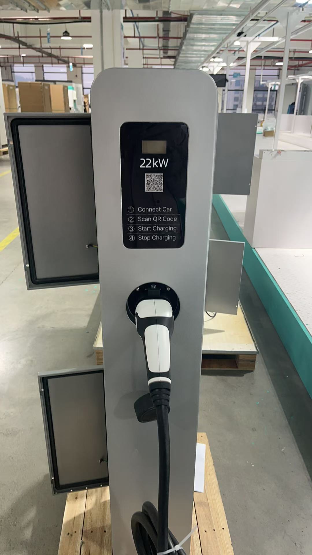 Dual Gun Floor Stand EV Charging Station | 2x7KW, 2x11KW, 2x22KW | OCPP Compliant