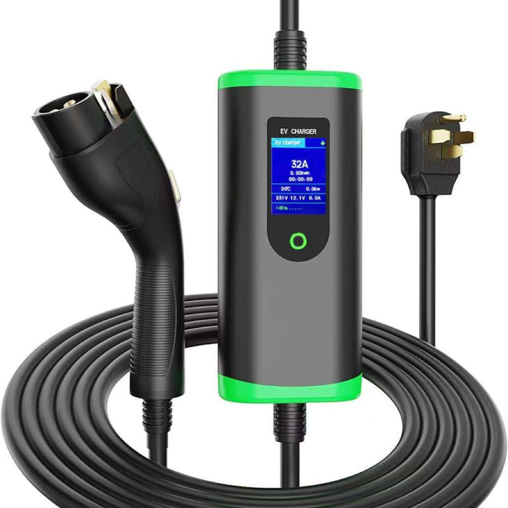 Wholesale Electric Car 16a 32a 3.5kw 7kw Ev Charging Station Portable Ev Charger with Screen Adjustable