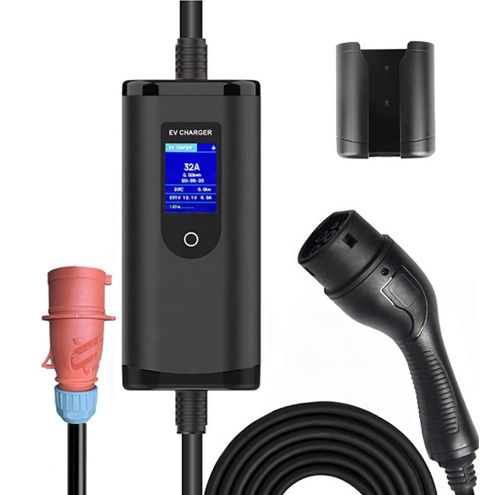 Wholesale Electric Car 16a 32a 3.5kw 7kw Ev Charging Station Portable Ev Charger with Screen Adjustable