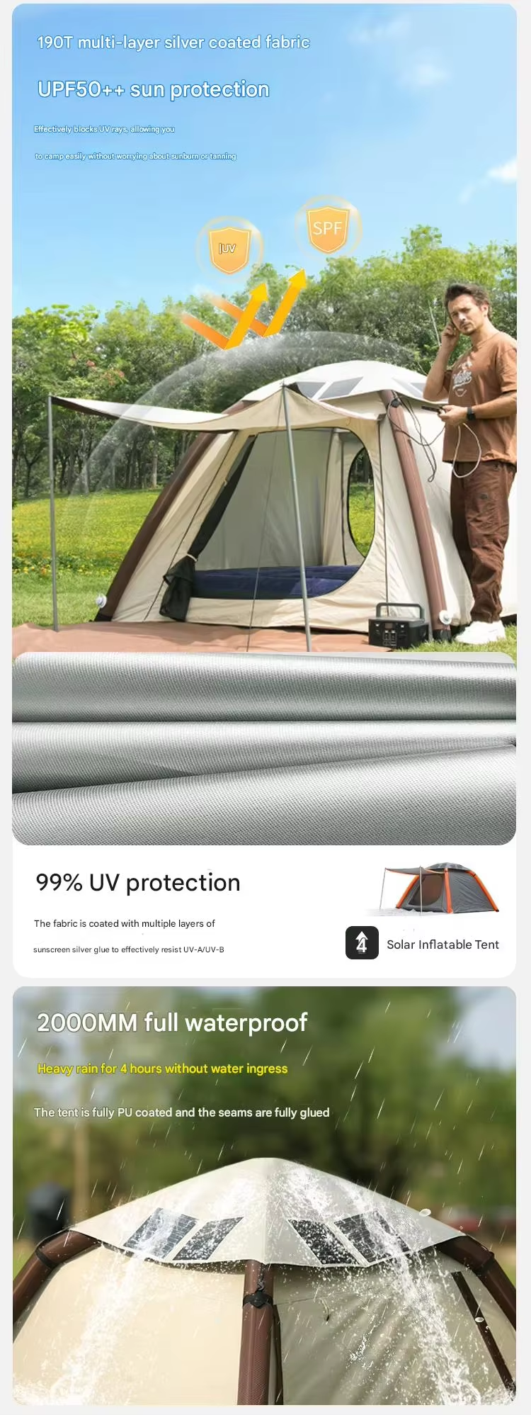 120W Automatic Inflatable Solar Tent