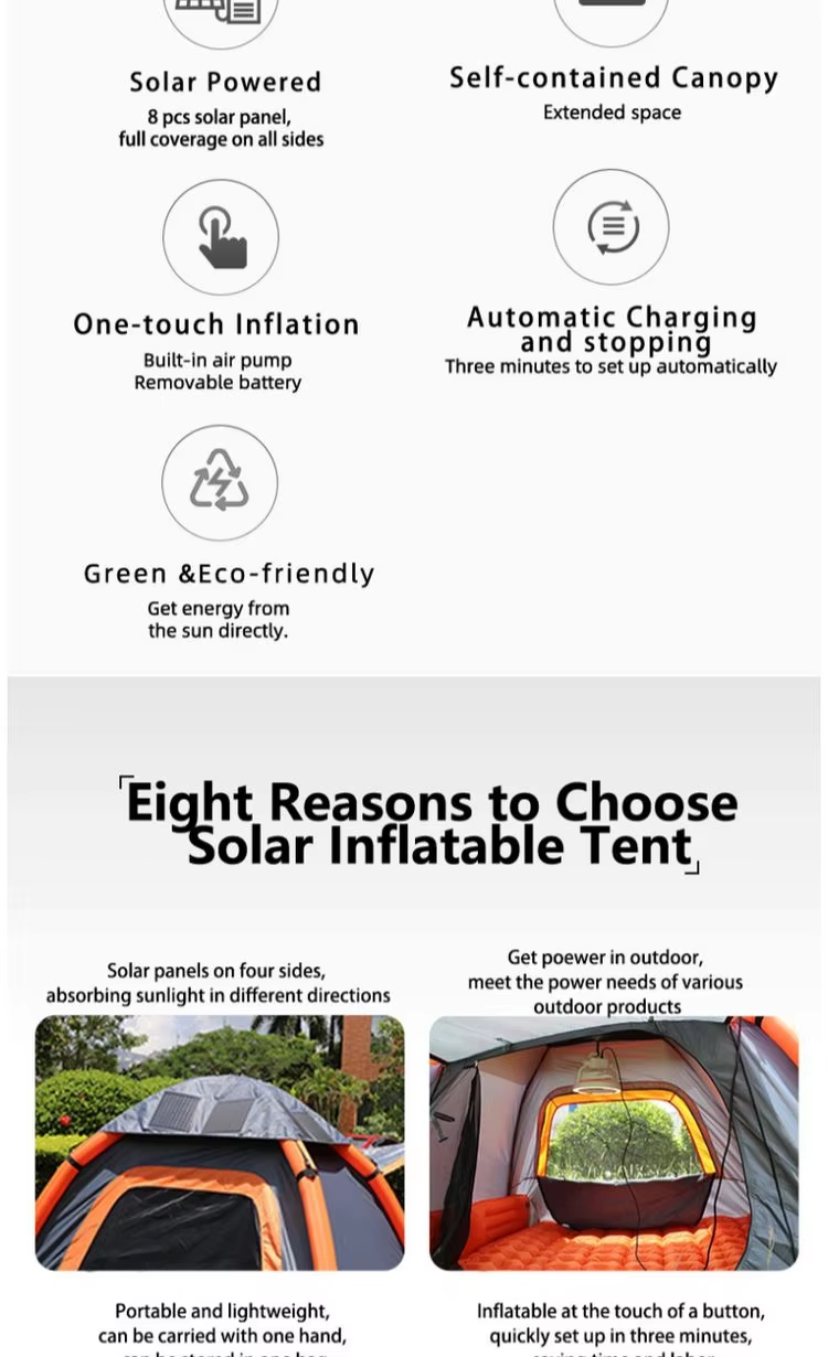 52W Automatic Inflatable Solar Tent