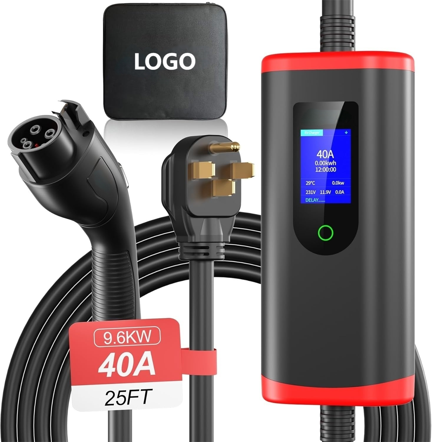 SUNSPIRE Portable 3.5kw 11kw 22kw EV Charger Ac Electric Car  Ev Charging Station Charger Type1/Type 2/GBT 5 meters cable
