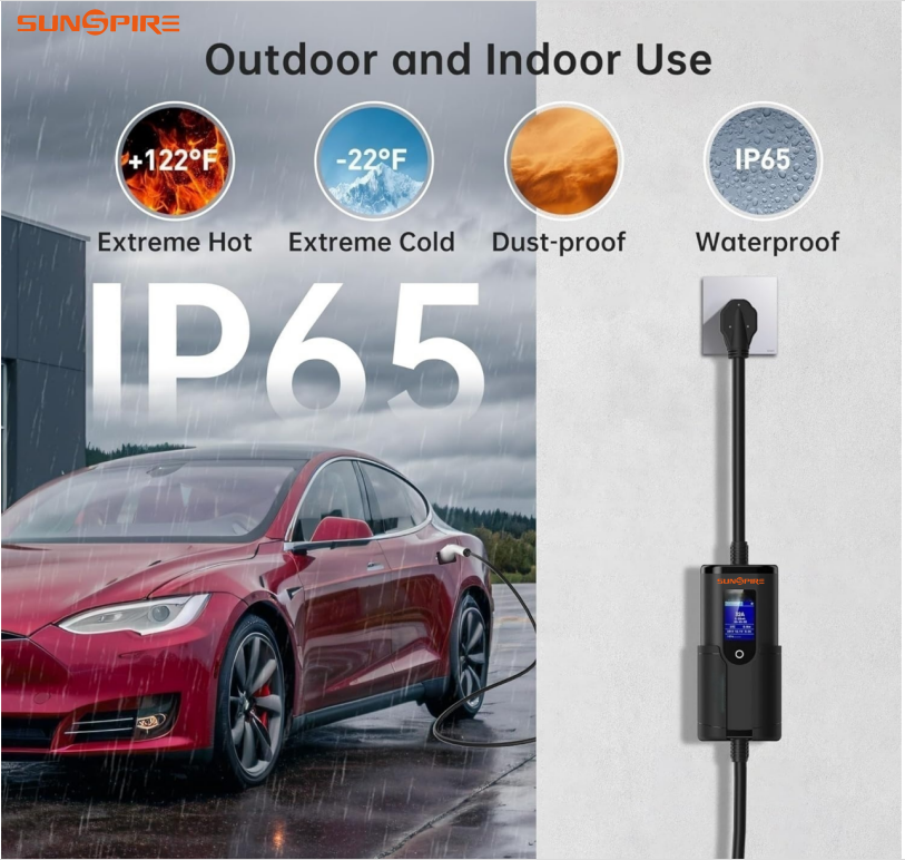 SUNSPIRE Portable 3.5kw 11kw 22kw EV Charger Ac Electric Car  Ev Charging Station Charger Type1/Type 2/GBT 5 meters cable