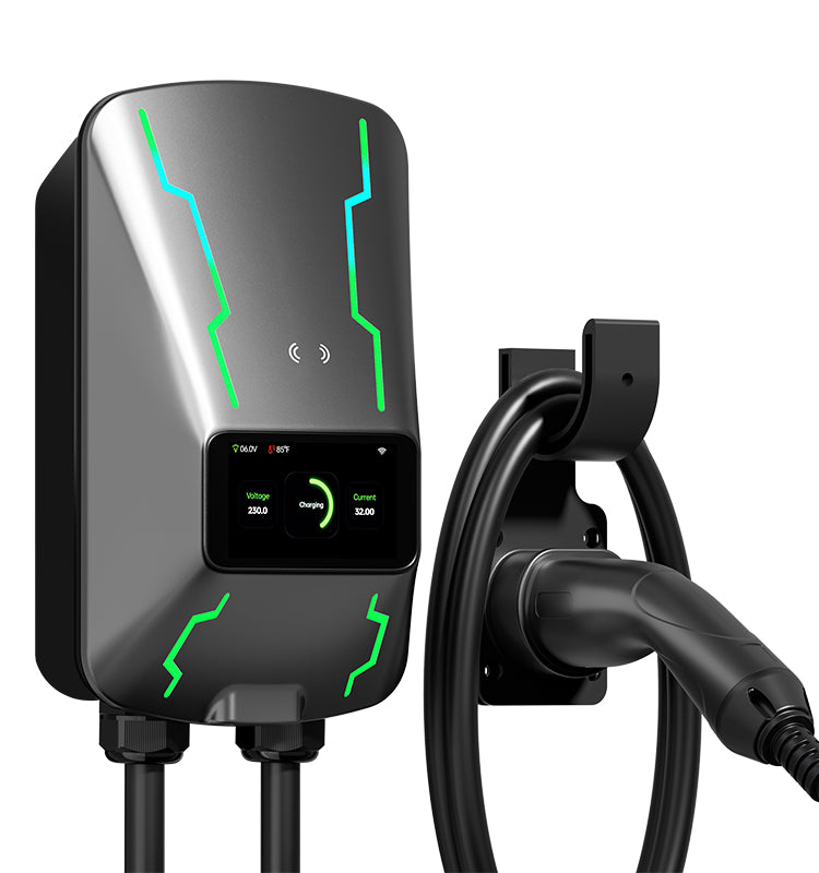 OEM Custom 32A Single Phase 7KW Intelligent Voice-Controlled Charging Station Wallbox Electric Vehicle Ev IP55 Safe Charger