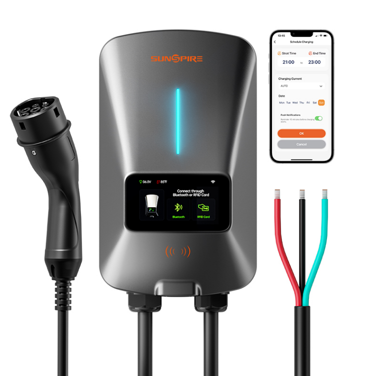 Sunspire China Home Use Wholesale Type2 ev charger Indoor and outdoor installation BYD BMW Tesla 7KW 22KW 32A Electric Ev Charger Station