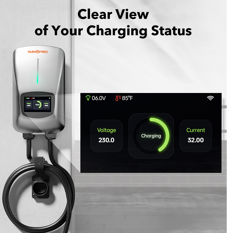 Sunspire China Home Use Wholesale Type2 ev charger Indoor and outdoor installation BYD BMW Tesla 7KW 22KW 32A Electric Ev Charger Station