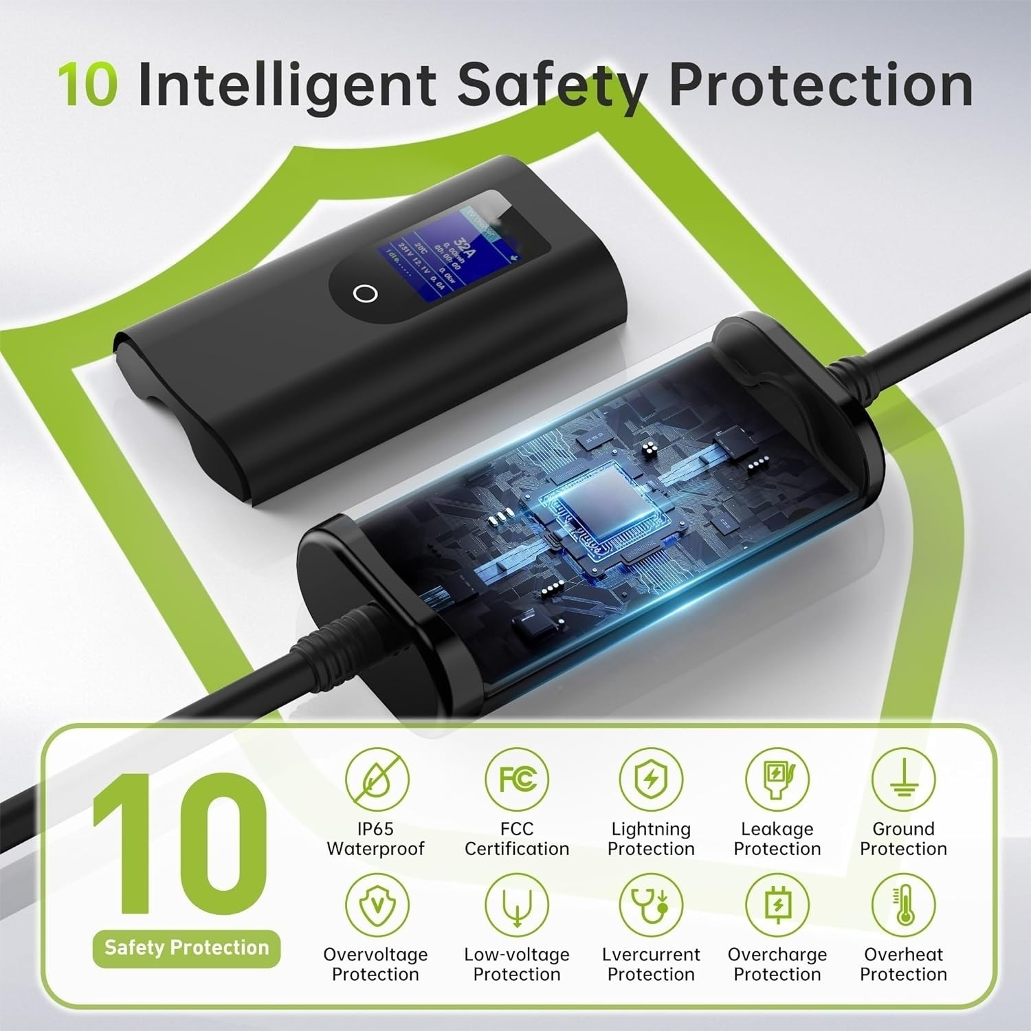 SUNSPIRE Portable 3.5kw 11kw 22kw EV Charger Ac Electric Car  Ev Charging Station Charger Type1/Type 2/GBT 5 meters cable