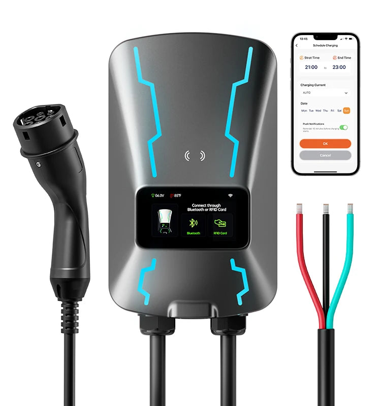 SUNSPIRE 32A 7kw 22kw Type 2 European Standard Electric Charger Car Station Ev Fast Charge Ip55 Ev Vehicle Fast Charge Car Station