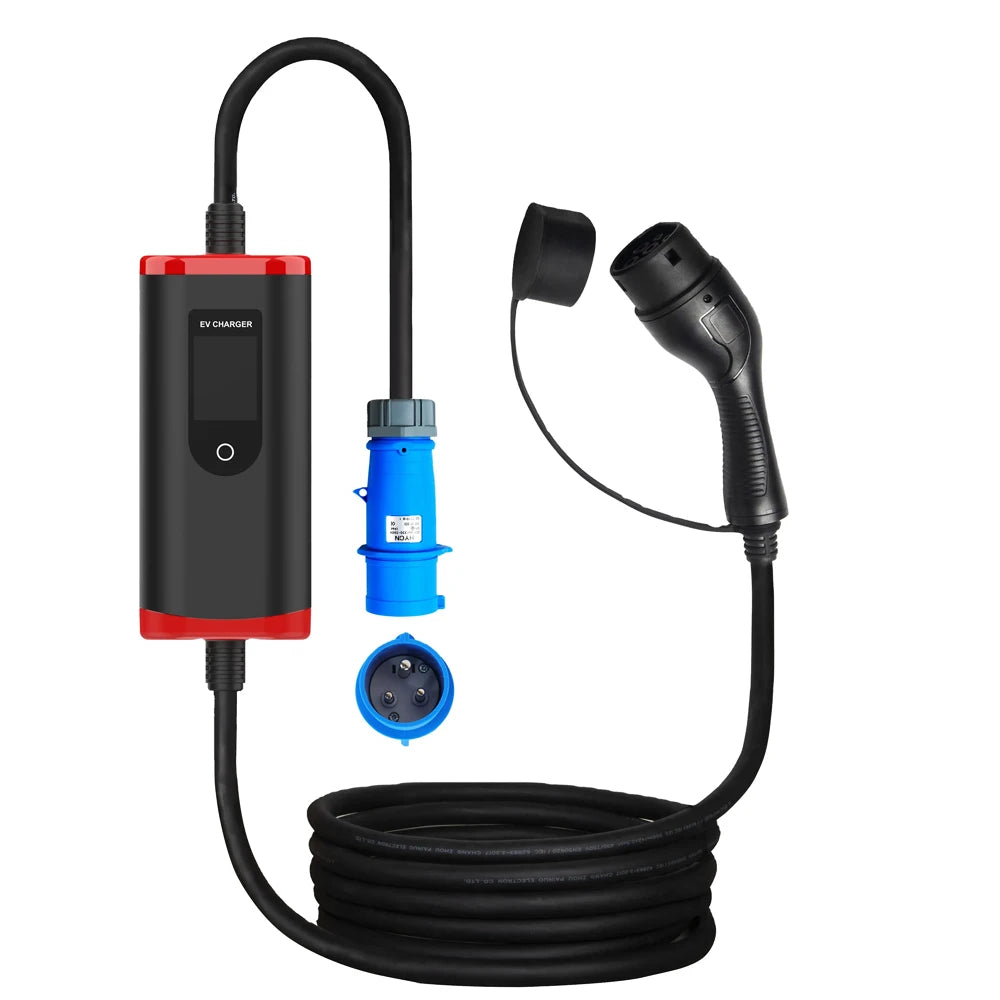SUNSPIRE Portable 3.5kw 11kw 22kw EV Charger Ac Electric Car  Ev Charging Station Charger Type1/Type 2/GBT 5 meters cable