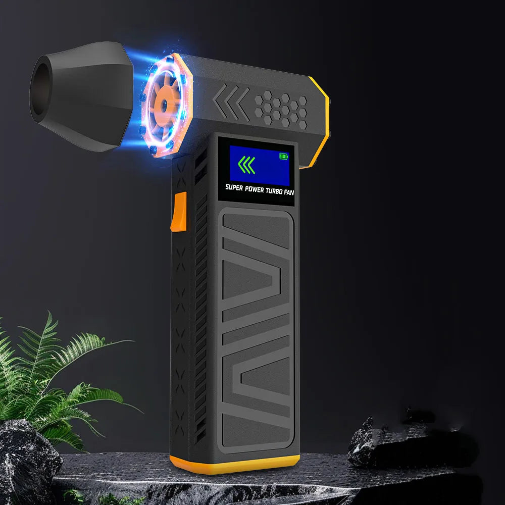 Mini Jet Turbo Fan Blower 130000RPM Adjustable Speed Portable LED Light Handheld Cordless  Snow Blower Fan for Keyboard and Car