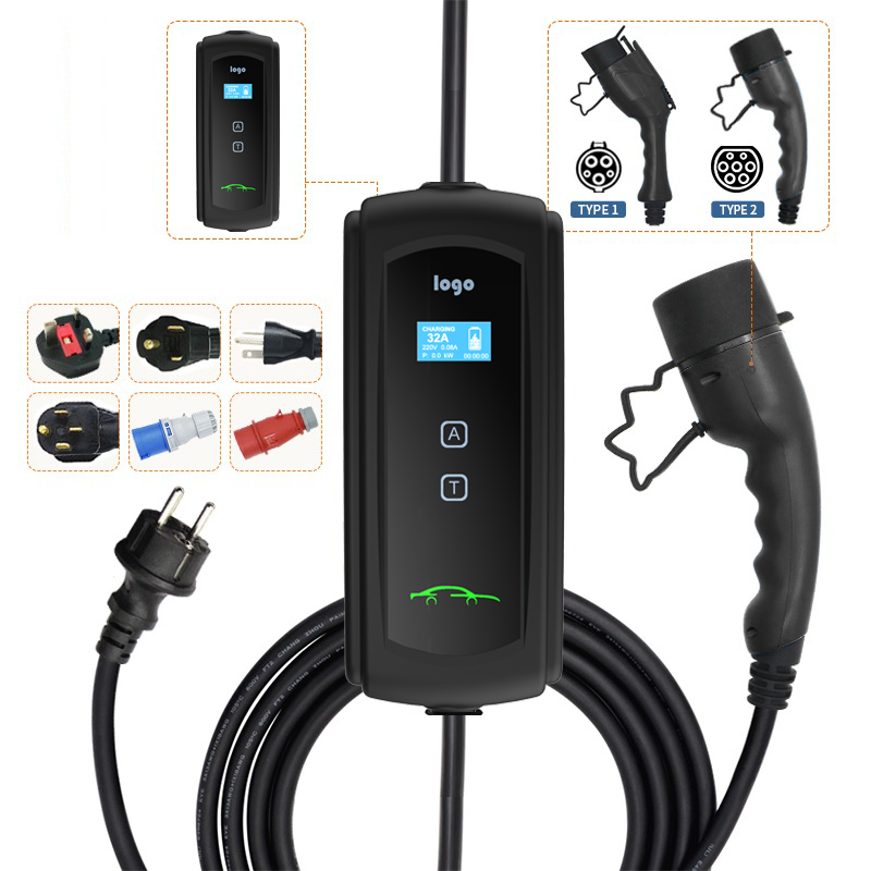 Portable EV Charger | 3.7KW / 7.4KW / 11KW / 22KW | CCS2 Type 1/2 Connector