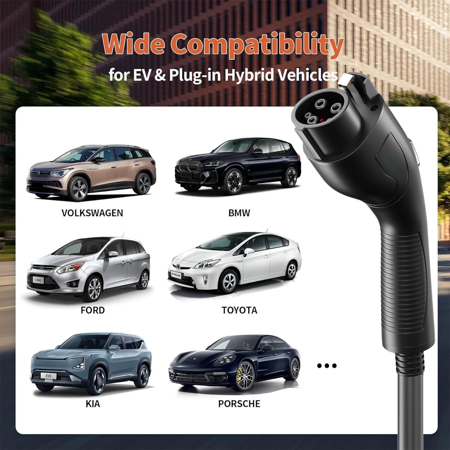 SUNSPIRE Portable 3.5kw 11kw 22kw EV Charger Ac Electric Car  Ev Charging Station Charger Type1/Type 2/GBT 5 meters cable