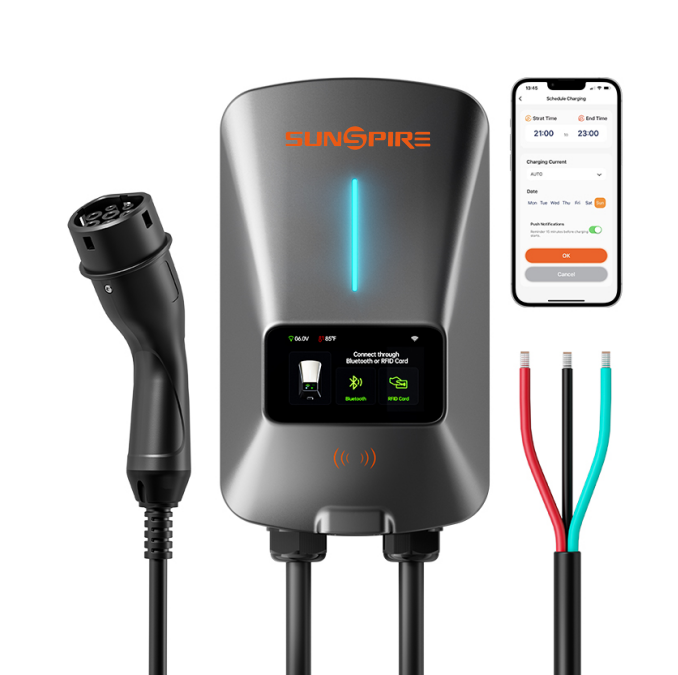 Sunspire China Home Use Wholesale Type2 ev charger Indoor and outdoor installation BYD BMW Tesla 7KW 22KW 32A Electric Ev Charger Station