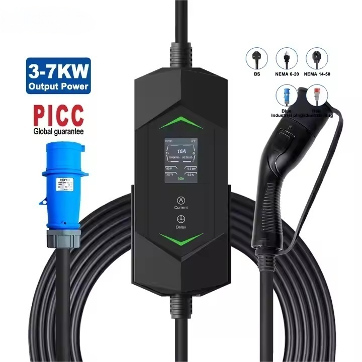 Hot Sale high power home use 3.5KW 7kw 11KW 22KW  type 2 portable ev charger charging station 32A ev Ac fast charging