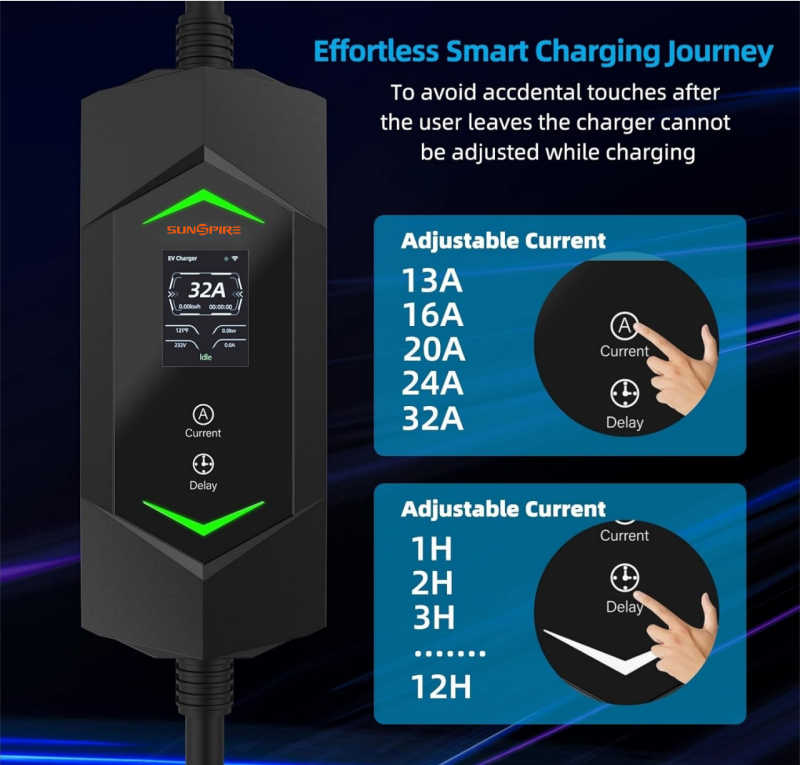 Hot Sale high power home use 3.5KW 7kw 11KW 22KW  type 2 portable ev charger charging station 32A ev Ac fast charging