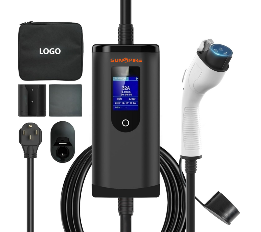 SUNSPIRE Portable 3.5kw 11kw 22kw EV Charger Ac Electric Car  Ev Charging Station Charger Type1/Type 2/GBT 5 meters cable
